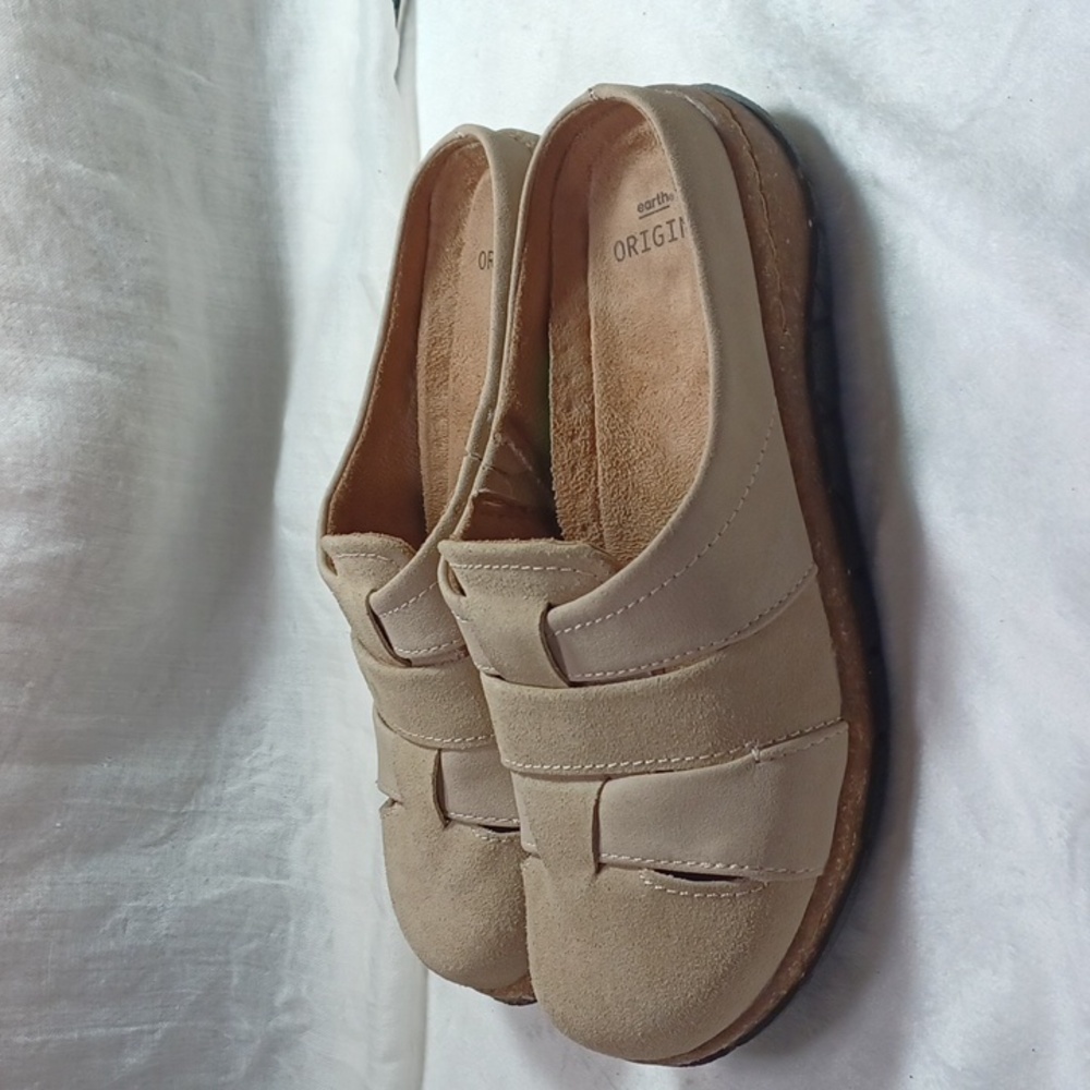 Earth Orgin Womans Tan Suede Clog Cork Slip On Comfort Shoes Sz 6 W New - Picture 8 of 11